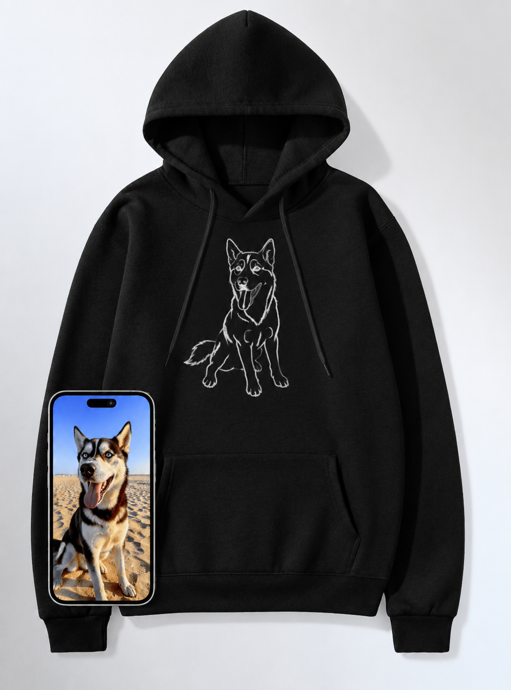 Sudadera con bordado personalizado de tu mascota
